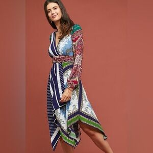 Moulinette Soeurs Istanbul Handkerchief Wrap Style Dress Size 2 * Small Flaw